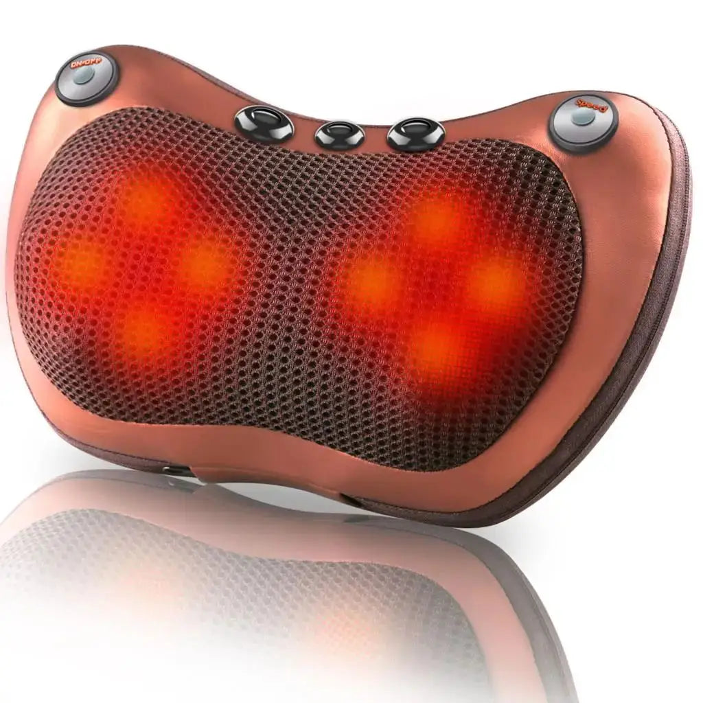 Electric Heated Massage Pillow – Neck, Shoulder & Back Relaxation with Infrared Therapy & Kneading