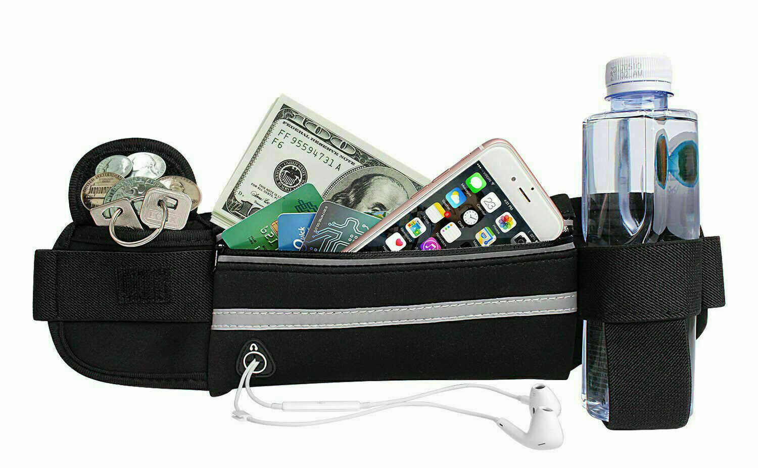 Zipped Running Waist Bag – Sports, Travel, Jogging & Gym Belt for Phone & Keys