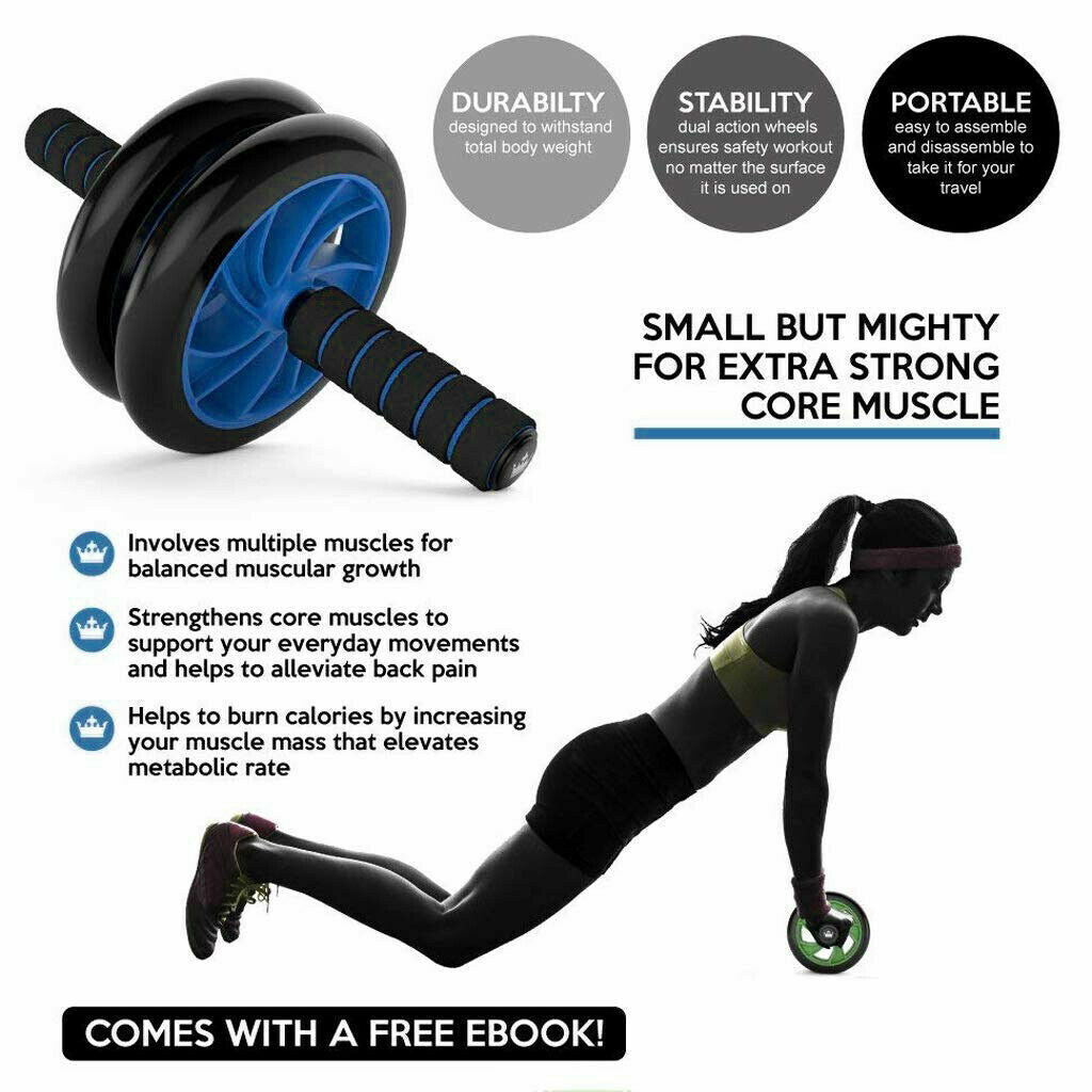 AB Wheel Roller - Core Strength & Abdominal Workout Equipment for Body Fitness