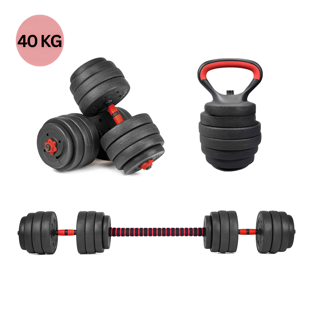 20/30/40kg Dumbbell & Barbell Weight Set – Pair of Hand Weights for Gym Fitness Workout