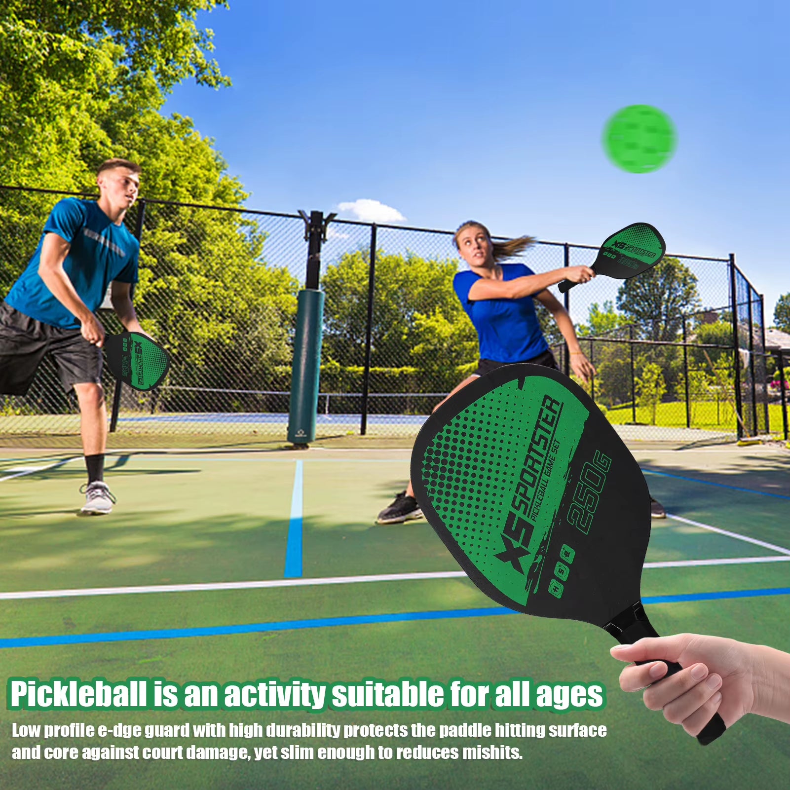 Pickleball Paddle Set – 2 Rackets & 4 Balls | Pro Pickleball Racquet for All Levels