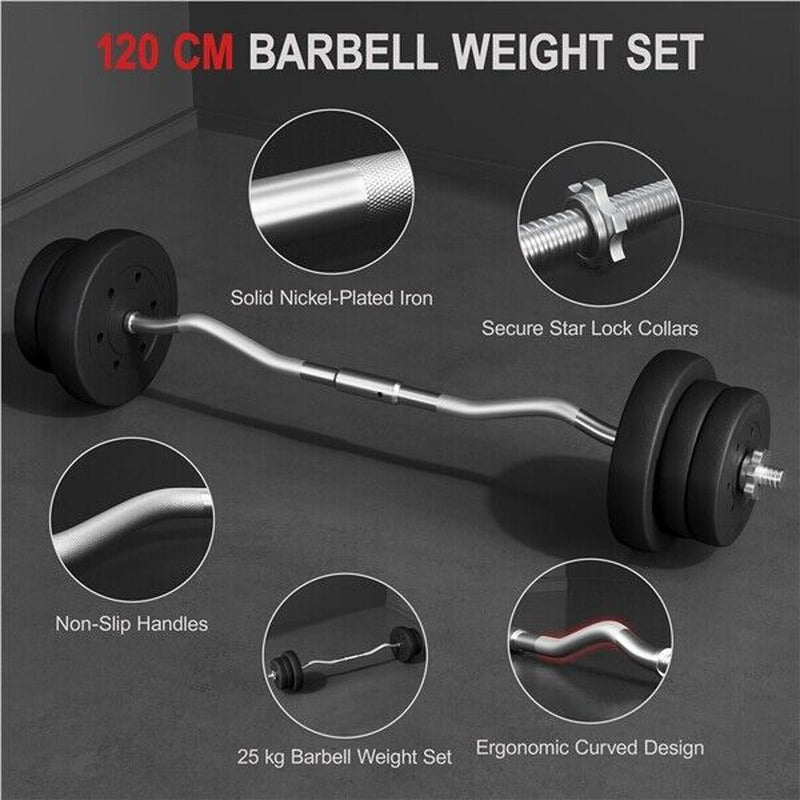 Adjustable Barbell Weight Set for Home Gym - 30Kg/25Kg/20Kg, Ideal for Fitness