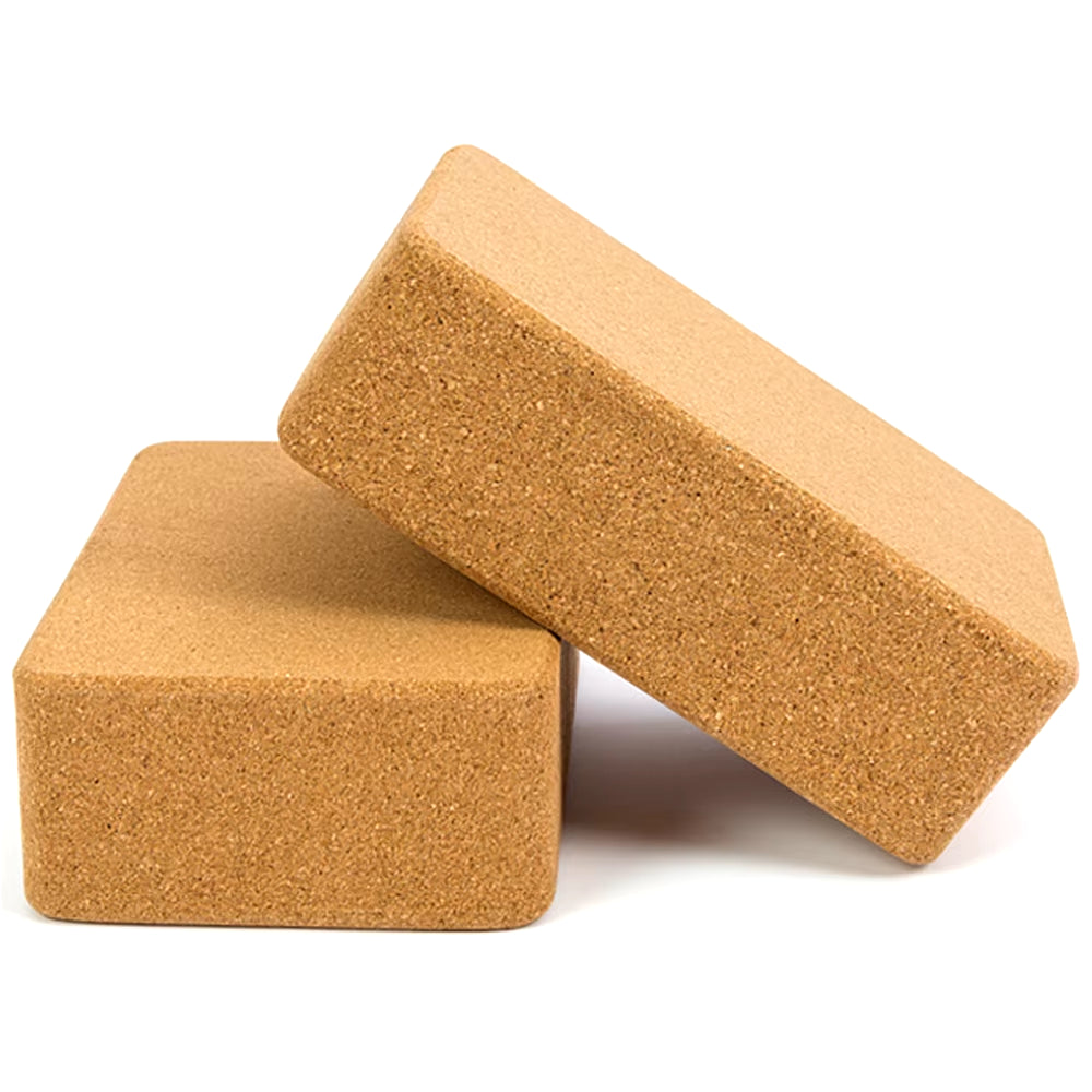 3PCS High-Density Cork Yoga Blocks for Home Gym - Soft, Eco-Friendly Wood Exercise Bricks for Indoor Workout & Fitness