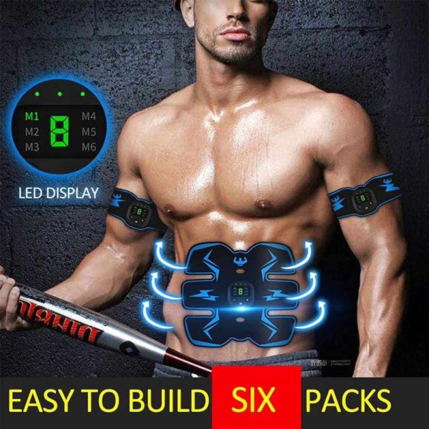 Rechargeable EMS ABS Trainer – Muscle Stimulator & Toning Belt for Fitness