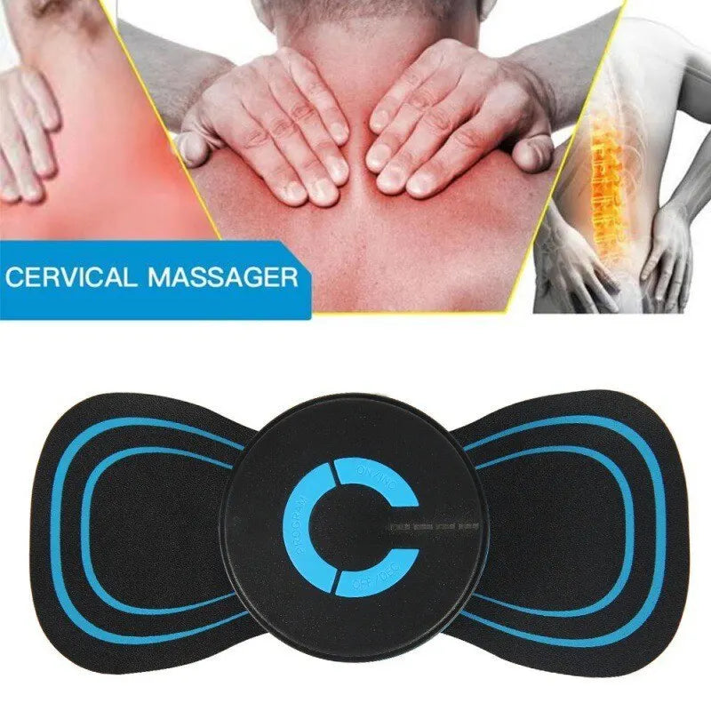 Portable EMS Neck and Back Massager - Compact Electric Muscle Stimulator for Pain Relief and Relaxation