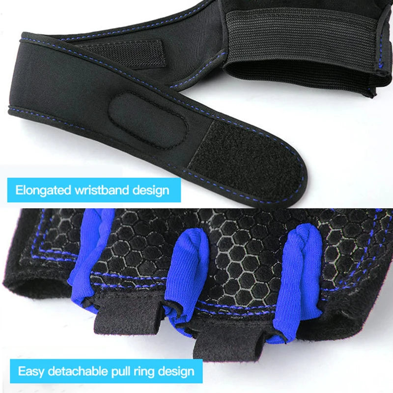 Gym Gloves for Men & Women - Weight Lifting, Fitness, Cycling & Shockproof Wristband Gloves for Training