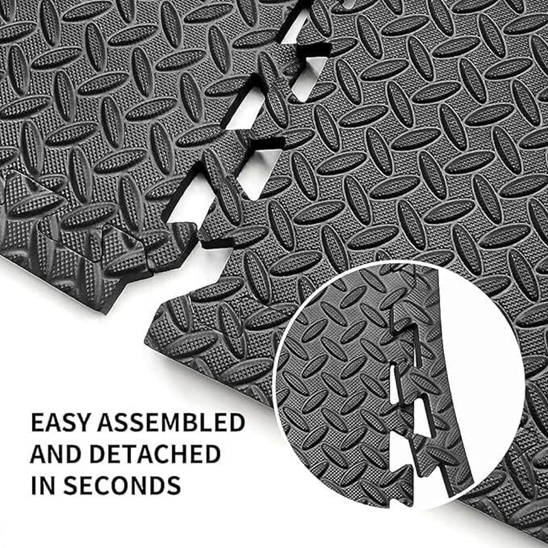 Extra Thick Interlocking Gym Mats for Exercise, Yoga, Kids Play - EVA Flooring