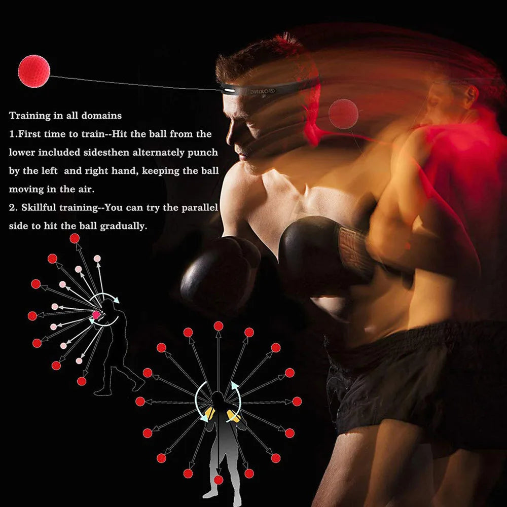 Reflex Speed Training Boxing Magic Ball with Headband for Enhanced Hand-Eye Coordination and Fitness in Martial Arts