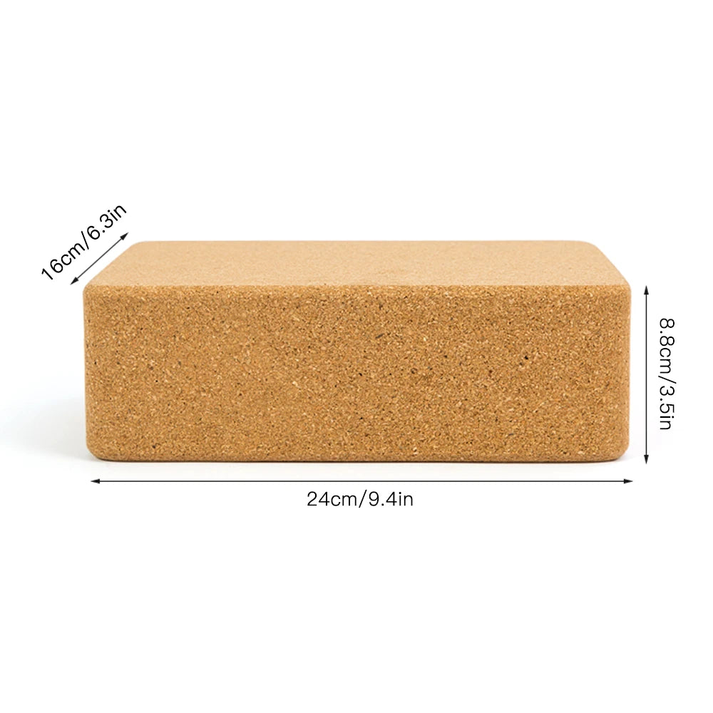 3PCS High-Density Cork Yoga Blocks for Home Gym - Soft, Eco-Friendly Wood Exercise Bricks for Indoor Workout & Fitness