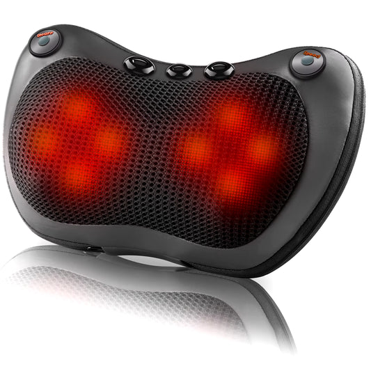 Electric Heated Massage Pillow – Neck, Shoulder & Back Relaxation with Infrared Therapy & Kneading