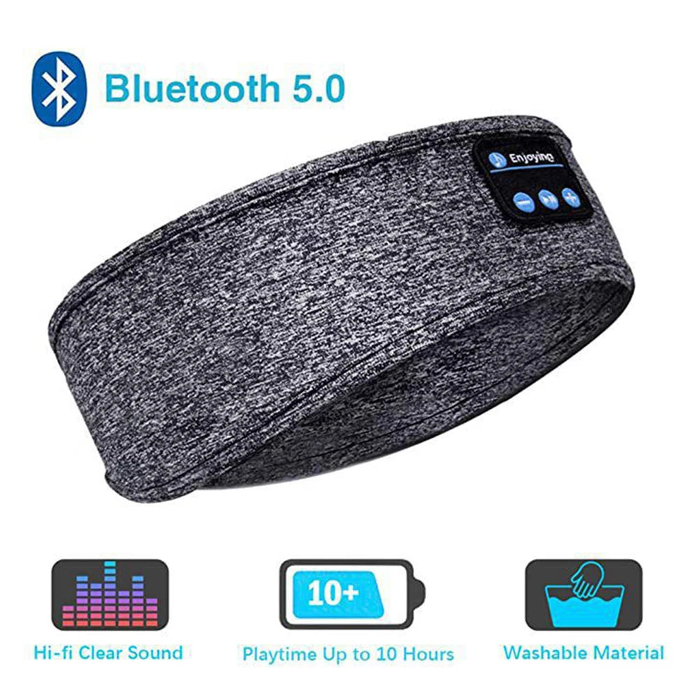 Bluetooth Sports Sleeping Headband: Wireless Music Eye Mask & Elastic Earphones Headset