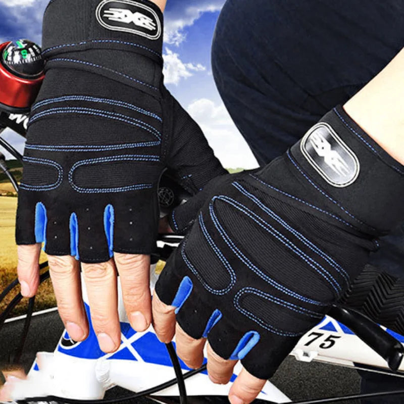 Gym Gloves for Men & Women - Weight Lifting, Fitness, Cycling & Shockproof Wristband Gloves for Training