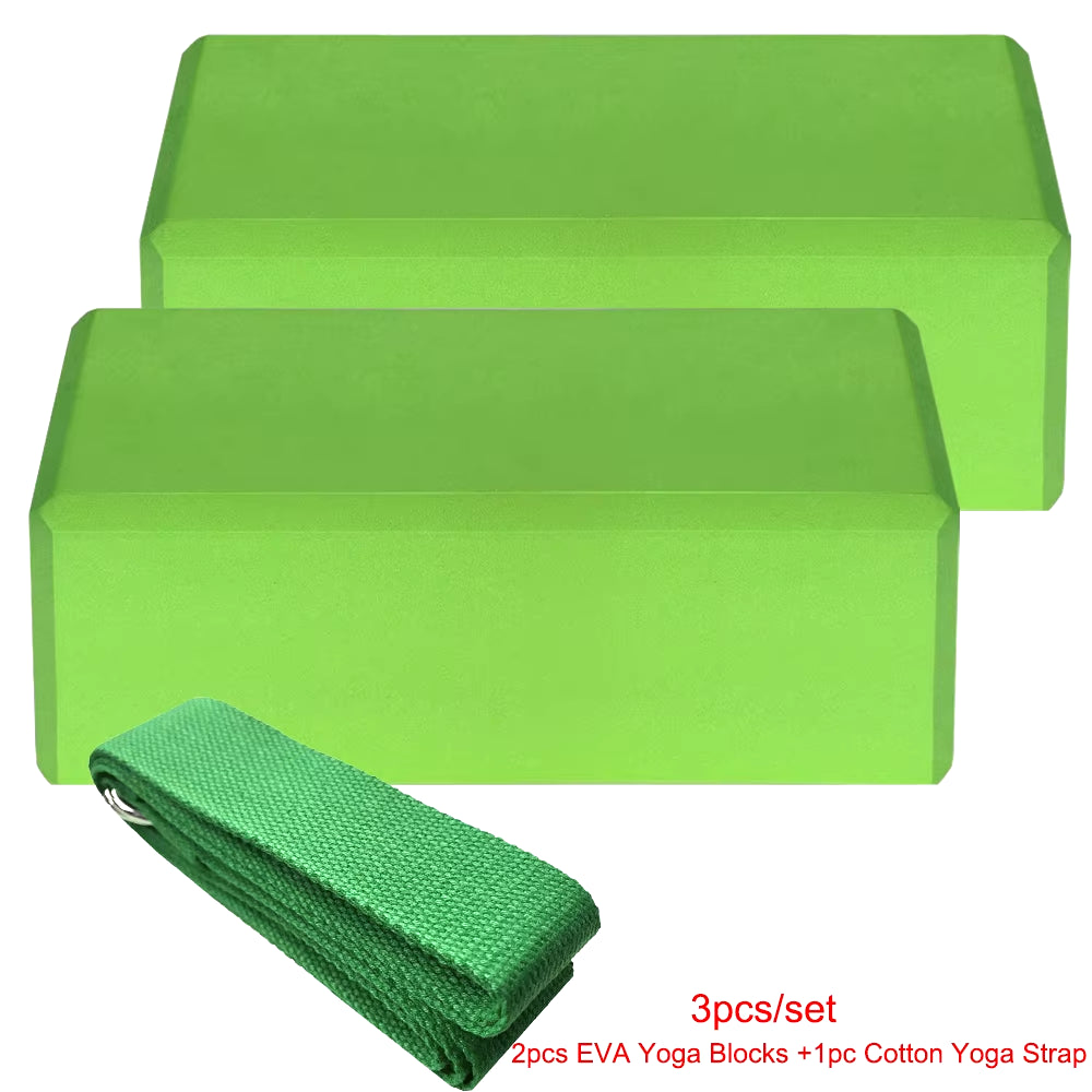 3PCS High-Density Cork Yoga Blocks for Home Gym - Soft, Eco-Friendly Wood Exercise Bricks for Indoor Workout & Fitness