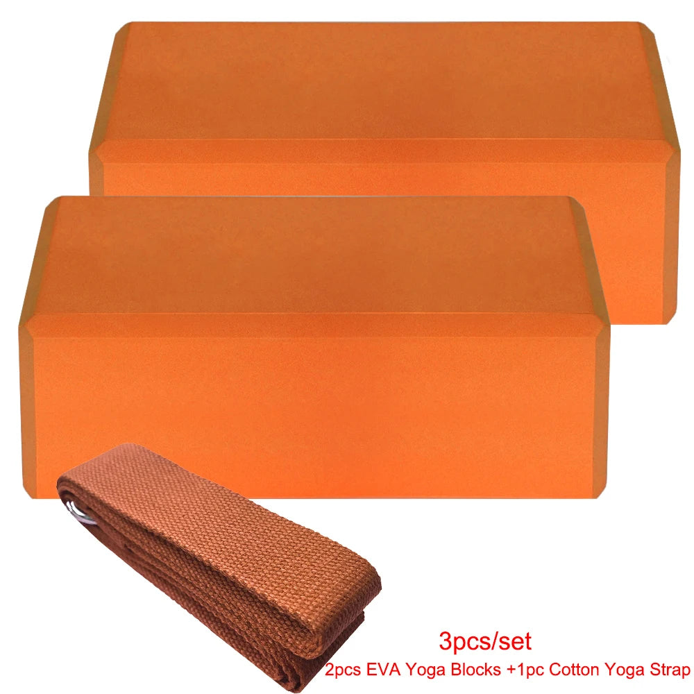 3PCS High-Density Cork Yoga Blocks for Home Gym - Soft, Eco-Friendly Wood Exercise Bricks for Indoor Workout & Fitness