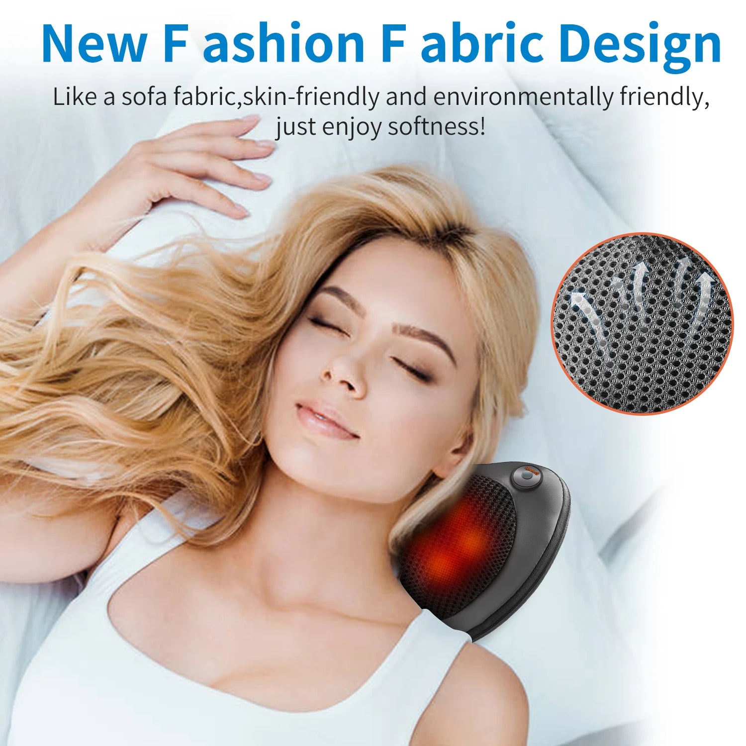 Electric Heated Massage Pillow – Neck, Shoulder & Back Relaxation with Infrared Therapy & Kneading