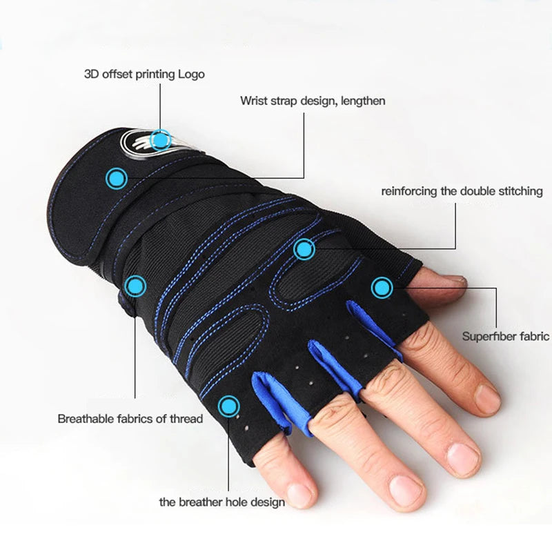 Gym Gloves for Men & Women - Weight Lifting, Fitness, Cycling & Shockproof Wristband Gloves for Training