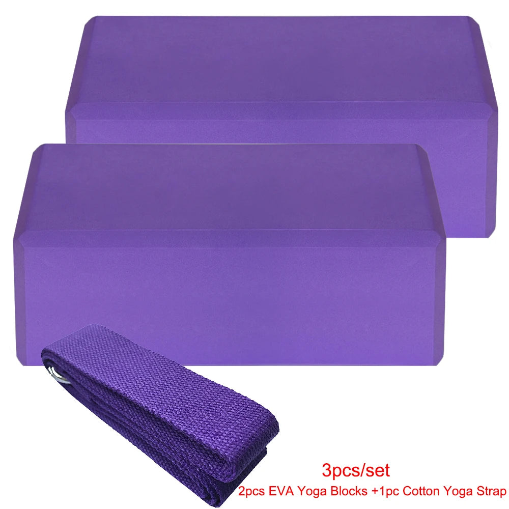 3PCS High-Density Cork Yoga Blocks for Home Gym - Soft, Eco-Friendly Wood Exercise Bricks for Indoor Workout & Fitness