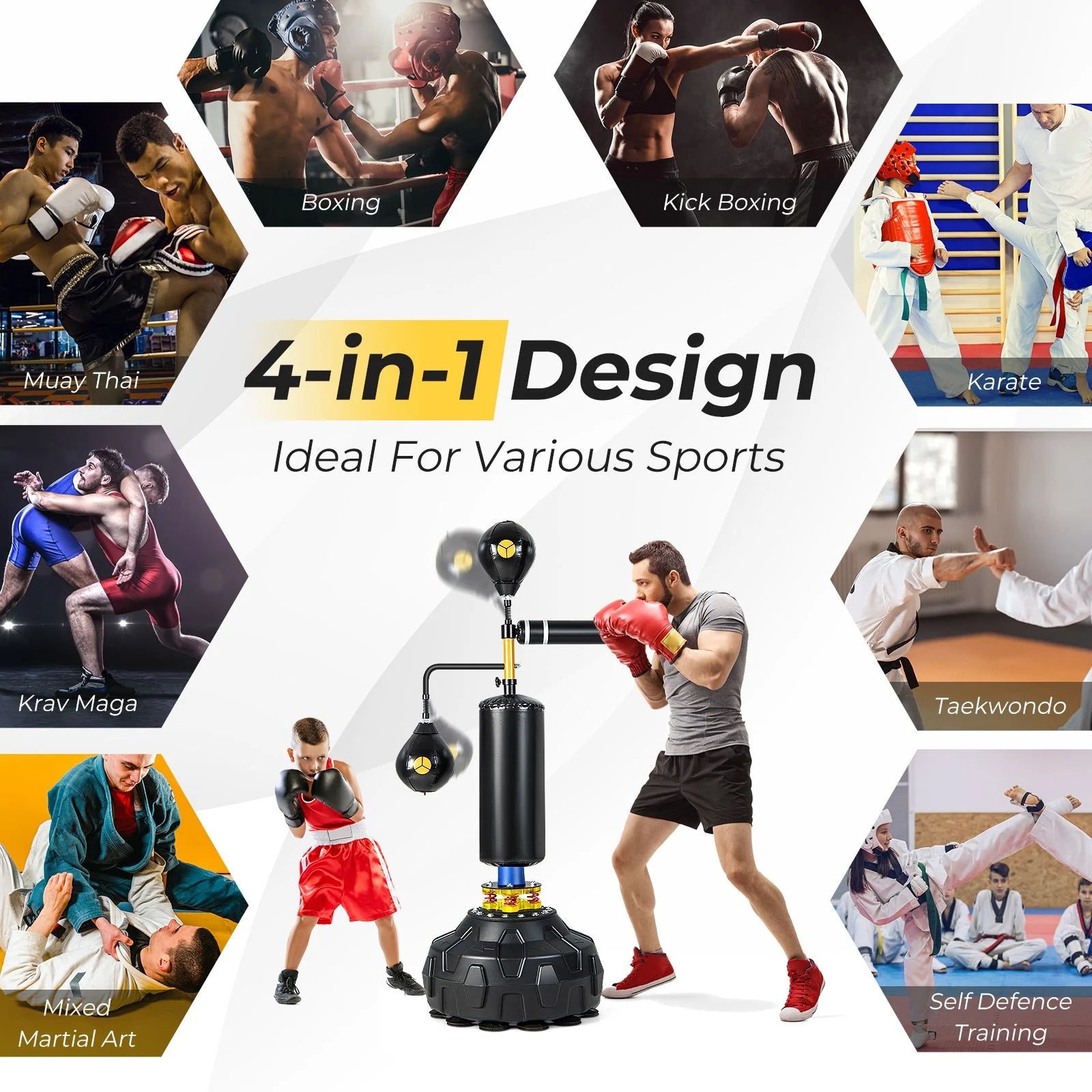 360° Spinning Boxing Speed Trainer with Dual Speed Balls – Improve Reaction & Hand-Eye Coordination