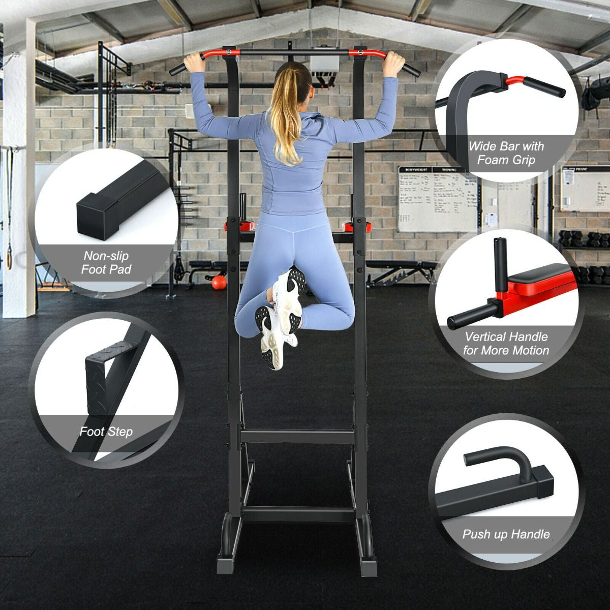 Multi-Function Power Tower Dip Station for Full-Body Workout - Home Gym Equipment