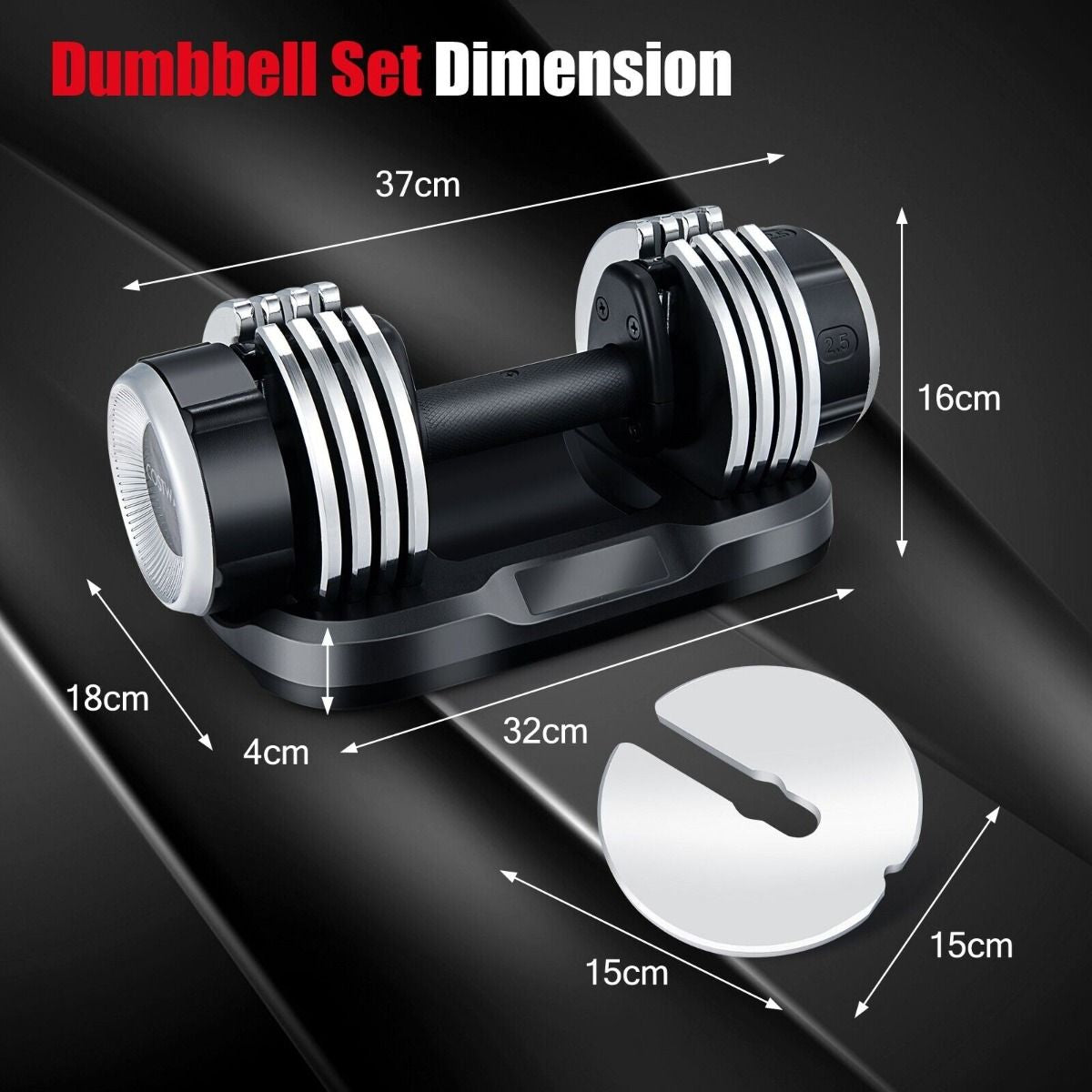 Weight Adjustable Dumbbells with Anti-Slip Handles & Tray for Home Gym – Durable and Compact