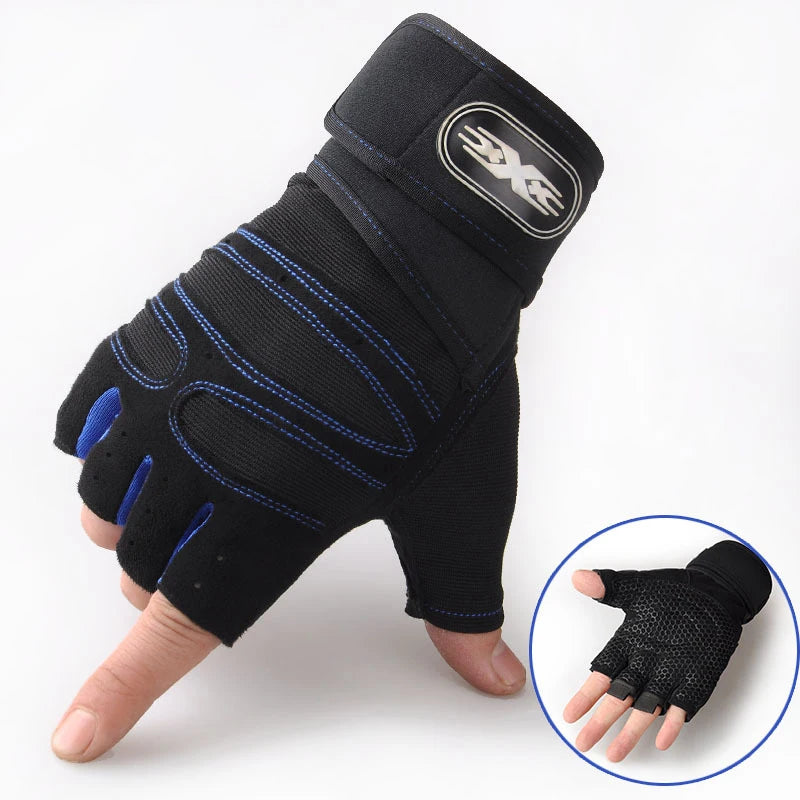 Gym Gloves for Men & Women - Weight Lifting, Fitness, Cycling & Shockproof Wristband Gloves for Training