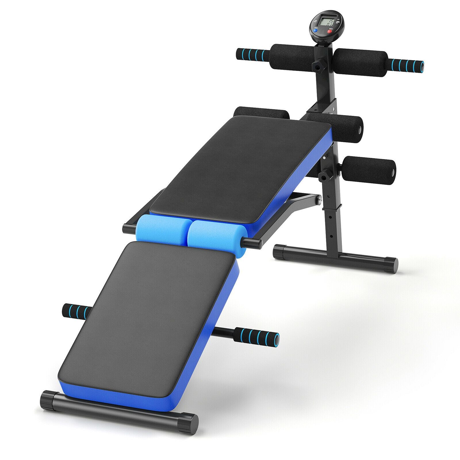 Foldable Adjustable Multi-Workout Weight Bench with LCD – Home Gym Essential