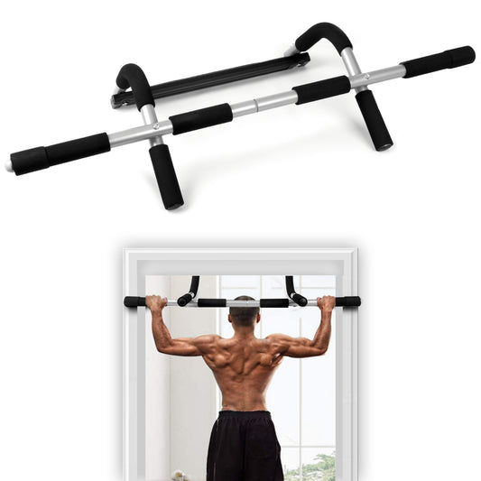 Doorway Gym Fitness Bar - Chin Up, Pull Up, Sit Up, Dips, and Strength Workout