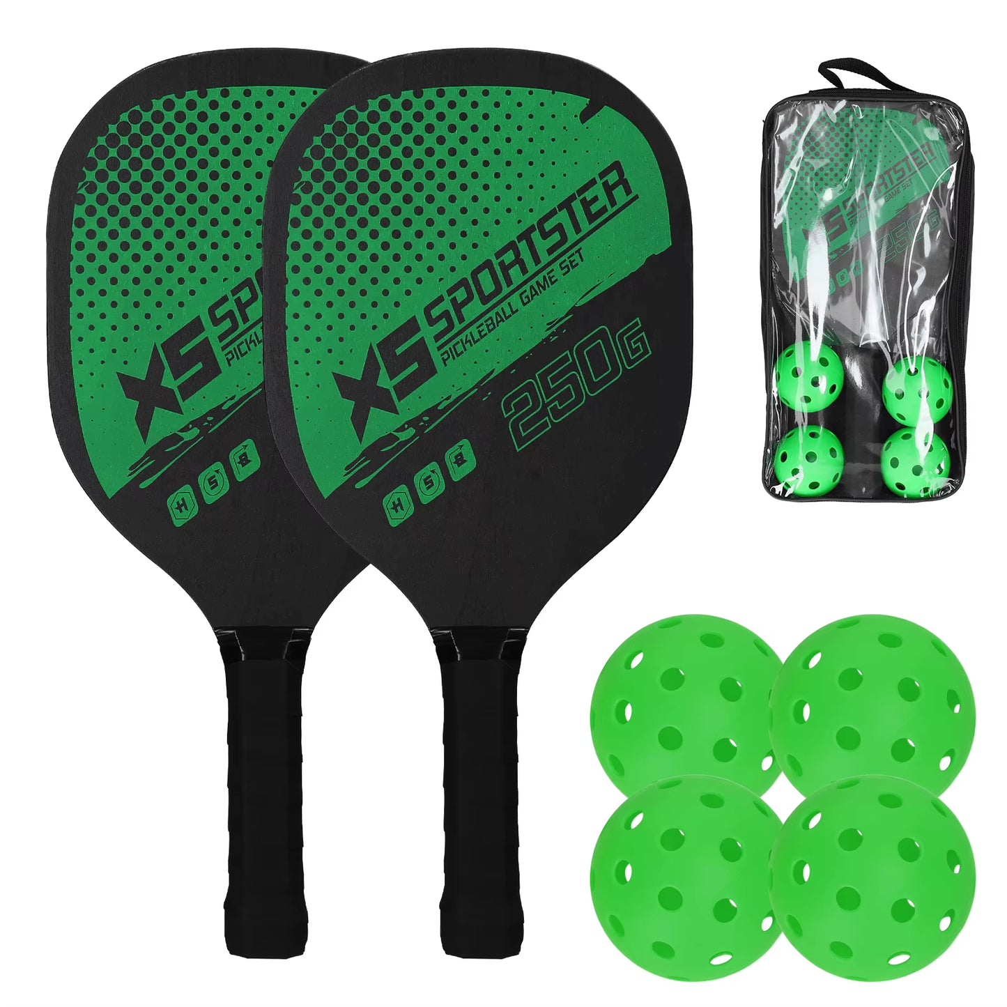 Pickleball Paddle Set – 2 Rackets & 4 Balls | Pro Pickleball Racquet for All Levels